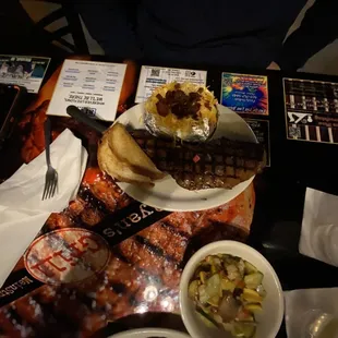 Sirloin and loaded baked potato