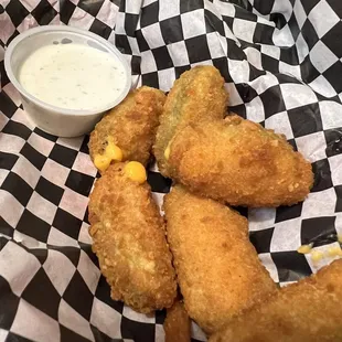 Jalapeño poppers. The ranch is delicious!