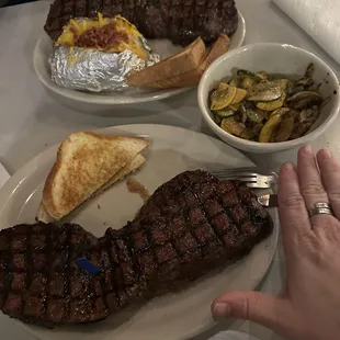 32 oz sirloins and grilled veggies