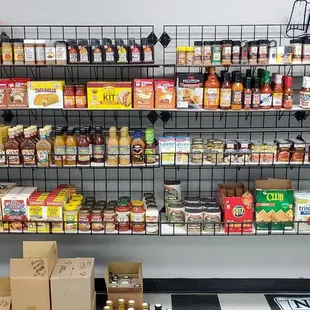 shelves of food and condiments