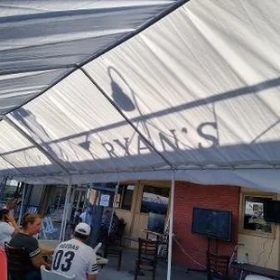 Watching the game outside at Ryan's