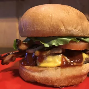 a bacon, cheese, and lettuce sandwich