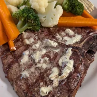 My T-Bone steak and veggies.