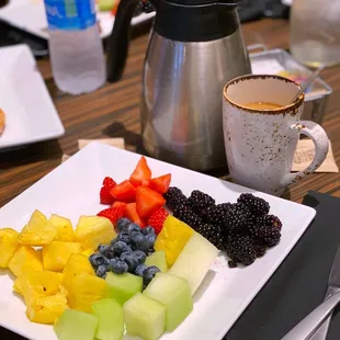 a plate of fruit