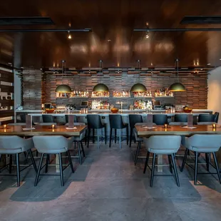 A warm and dark setting make the perfect spot for an after-work or pre-show drink.