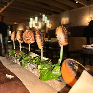 Pork belly lollipops