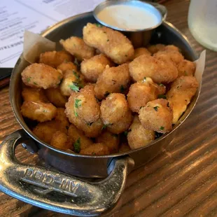 Fried cheese curds with ranch