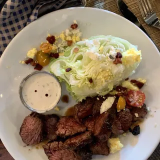 Hanger Steak and Iceberg Wedge Salad