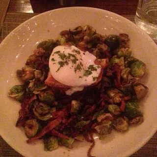 Warm Brussels Sprouts and Smoked Ham