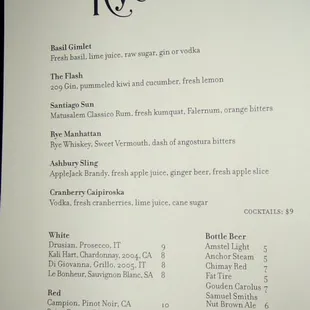 menu