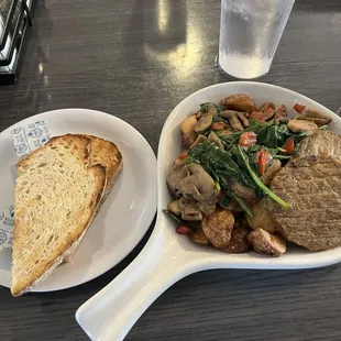 Vegan skillet with sourdough