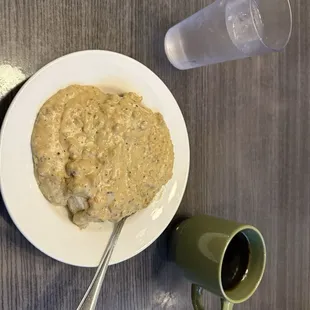 Sausage Biscuits and Gravy with Coffee
