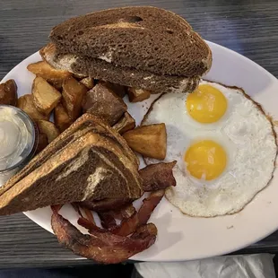 The Silver Swan with marbled rye toast.