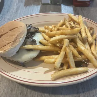Mushroom swiss burger