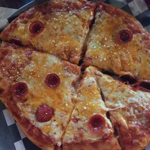 Pepperoni pizza. Total of about 8 pepperonis. Not to mention, the dough was not cooked at all. GROSSSSS