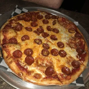 Pizza... not that great. Greasy and low quality