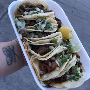 Tripp's, birria, pastor, chorizo and asada