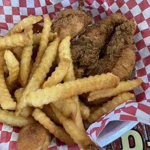 Chicken strips and French Fries