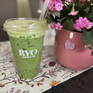 Creamy Matcha w Crystal boba 2.27.25