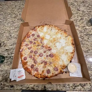 Half 18&quot; CALABRESA (BRAZILIAN PIZZA)  Half 18&quot; FIVE CHEESE