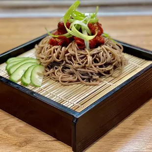 Baby octopus with cold ramen