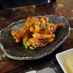 Deep fried calamari legs