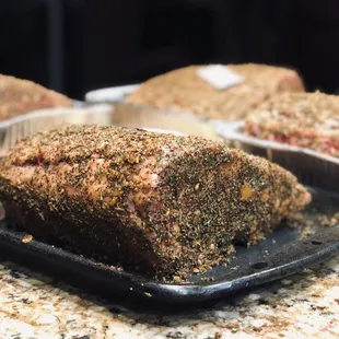 You could smell the freshly picked rosemary in our homemade dry rub We season our Prime Ribs at least 24 hours prior to roasting...
