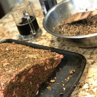 You could smell the freshly picked rosemary in our homemade dry rub We season our Prime Ribs at least 24 hours prior to roasting...