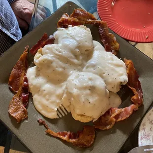 Biscuits &amp; Gravy with Bacon
