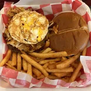 Hangover burger and fries