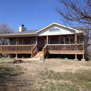 Deck addition to front of home.