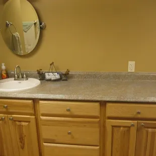 Bathroom addition to basement... sink and counter space