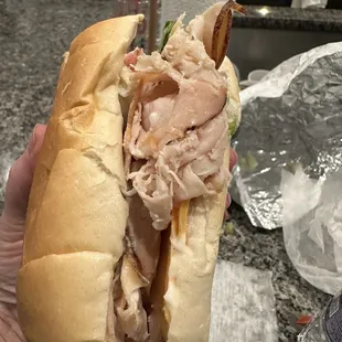 1/2 of my Turkey and Cheese Sandwich