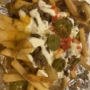 Very bare "fully loaded" carne asada fries