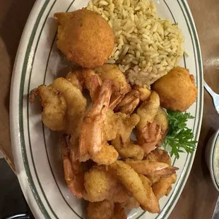 Fried gulf shrimp platter