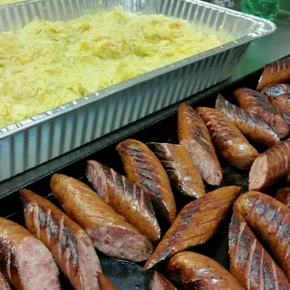 Catering Full Size Kielbasa over Sauer Kraut