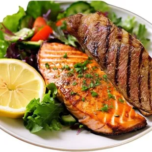 母親節特別餐：香煎三文魚牛扒