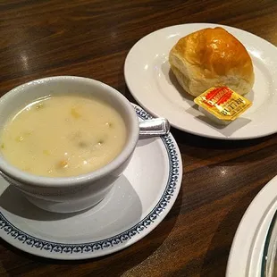 Clam Chowder and Bread