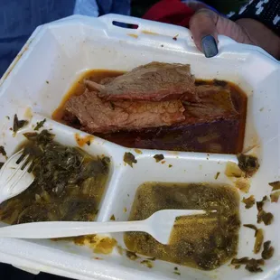 Dbl brisket and dbl greens