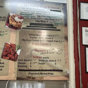 menu and prices