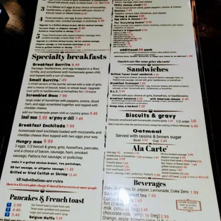menu