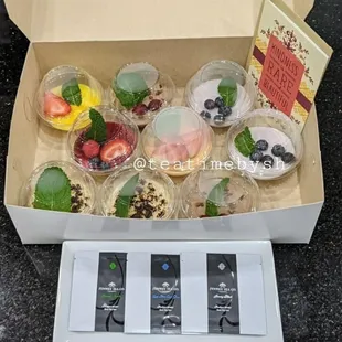 a box of fruit and yogurt