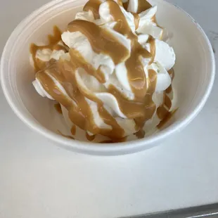 Small pup cup with peanut butter