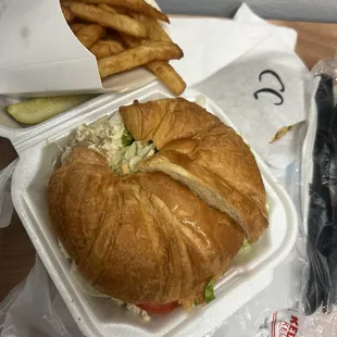 Chicken sandwich on croissant bread, the best!!!