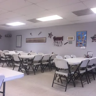 Big dinning area. They have both Kolaches and hogs in the blanket.