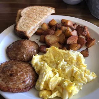 Waffle, 2 Eggs, and Sausage