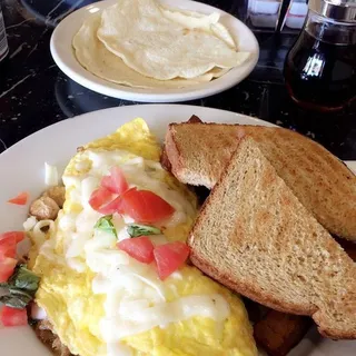 Waffle, 2 Eggs, and Ham
