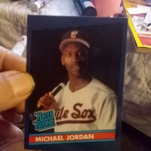 Michael Jordan baseball card and it's blue label