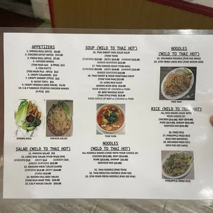 Menu as of January 2024