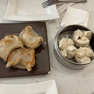 Pan Fried Pork Dumpling &amp; Roasted Pork Steamed Bun